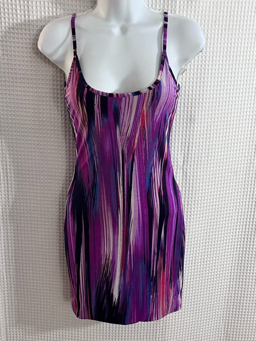Mind Code Purple and Pink Brushstroke Slip dress (no size tag) see measurements